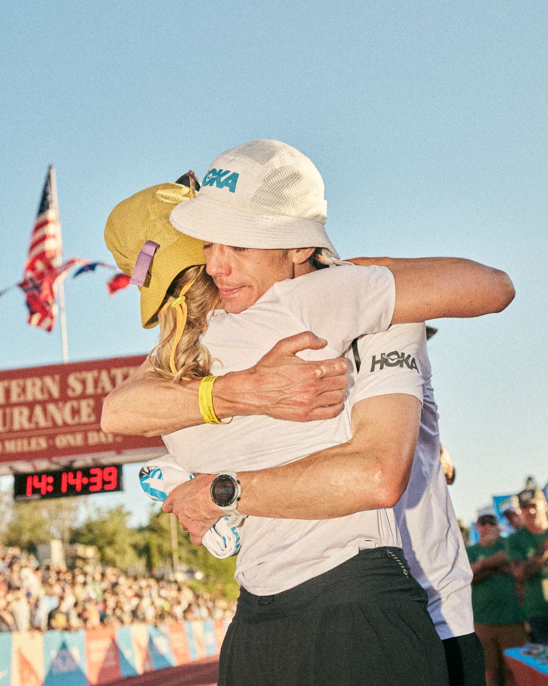 Couple embracing